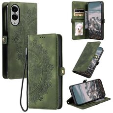 Per Samsung Galaxy S25 Edge 5G Custodia per telefono in pelle goffrata Skin Feel Totem (verde scuro)