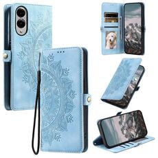 Per Samsung Galaxy S25 Edge 5G Custodia per telefono in pelle goffrata Skin Feel Totem (blu)