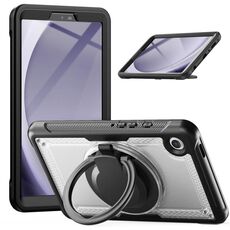 Per Samsung Galaxy Tab A9 Honeycomb Hybrid Tablet Custodia con maniglia e cinturino (trasparente)