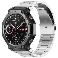 Per Amazfit T-REX 3 cinturino in metallo in acciaio inossidabile a tre perle (argento)