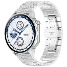 Per OPPO Watch X2 Twill Texture cinturino in acciaio inossidabile (argento)