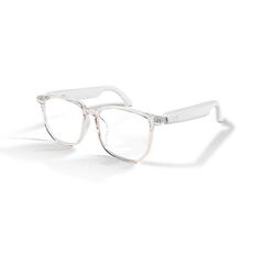 GS03 Occhiali da sole Bluetooth anti UV intelligenti con chiamata wireless per esterni (montatura bianca trasparente)