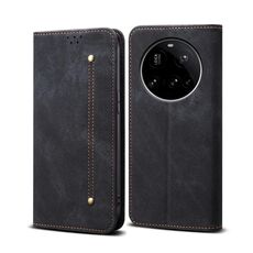 For Xiaomi 15 Ultra Denim Texture Casual Style Horizontal Flip Leather Case(Black)