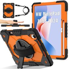 Per Huawei MatePad 11.5 S Contrast Color Robot Custodia in silicone ibrida per PC tablet (nero arancione)