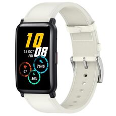 For Honor Watch ES / Magic Watch 2 42mm Press Button 20mm Leather Watch Band(White)