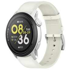 For COROS Pace 3 Press Button 22mm Leather Watch Band(White)