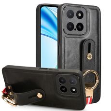 Per Honor X5b 4G / X5b Plus 4G Custodia per telefono con cinturino in pelle (nero)