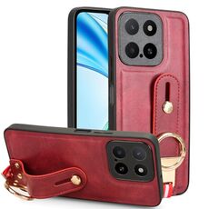 Per Honor X5b 4G / X5b Plus 4G Custodia per telefono con cinturino in pelle (rosso)