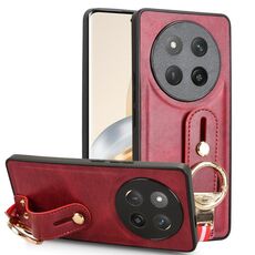 Per Honor X60 Pro 5G / X9C 5G Custodia per telefono con cinturino in pelle (rosso)