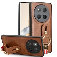 Per Honor X60 Pro 5G / X9C 5G Custodia per telefono con cinturino in pelle (marrone)