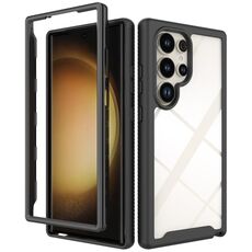 Per Samsung Galaxy S24 Ultra 5G Starry Sky Solid Color Antiurto TPU Trasparente Custodia per PC (Nero)