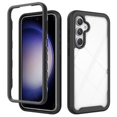 Per Samsung Galaxy S23 FE 5G Starry Sky Custodia per telefono in TPU trasparente antiurto in tinta unita per PC (nero)