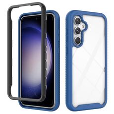 Per Samsung Galaxy S23 FE 5G Starry Sky Custodia per telefono in TPU trasparente antiurto in tinta unita per PC (blu scuro)