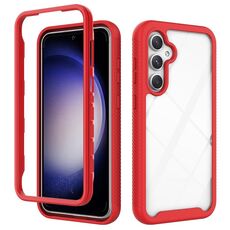 Per Samsung Galaxy S23 FE 5G Starry Sky Custodia per telefono in TPU trasparente antiurto in tinta unita per PC (rosso)