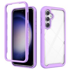 Per Samsung Galaxy S23 FE 5G Starry Sky Custodia per telefono in TPU trasparente antiurto in tinta unita per PC (viola)