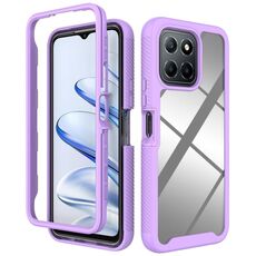 Per Honor X8 5G / X6 4G / 70 Lite Starry Sky Tinta Unita Antiurto TPU Trasparente Custodia per PC (Viola)