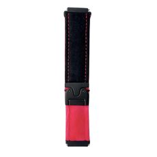 Cinturino per orologio in peluche spazzolato con bottone a pressione da 22 mm (nero rosso)