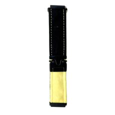 Cinturino per orologio in peluche spazzolato con bottone a pressione da 22 mm (nero giallo)