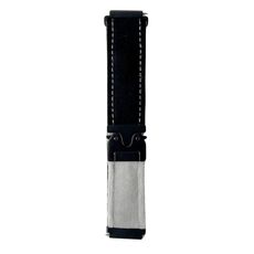 Cinturino per orologio in peluche spazzolato con bottone a pressione da 22 mm (nero grigio)