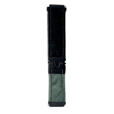 Cinturino per orologio in peluche spazzolato con bottone a pressione da 22 mm (nero verde militare)