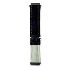 Cinturino per orologio in peluche spazzolato con bottone a pressione da 22 mm (nero verde)