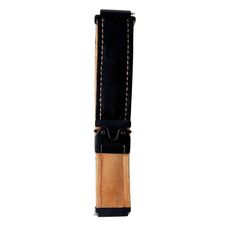 Cinturino per orologio in peluche spazzolato con bottone automatico da 22 mm (nero marrone chiaro)