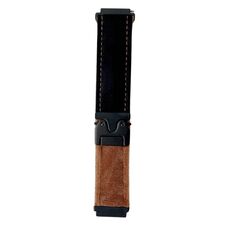 Cinturino per orologio in peluche spazzolato con bottone a pressione da 22 mm (nero marrone scuro)