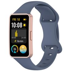 Per Huawei Band 9/8 Slim Reverse Buckle Cinturino in silicone (blu grigio)
