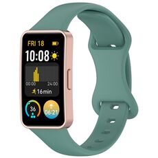 Per Huawei Band 9/8 Slim Reverse Buckle Cinturino in silicone (verde pino)