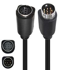 Cavo adattatore audio TV mini DIN 8 pin da 90 gradi Cavo TV Box S-Video, lunghezza: 3 m (nero)