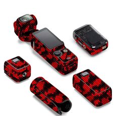 Per adesivi per fotocamera DJI Pocket 3 Pellicola protettiva antigraffio non adesiva (Snake Scale Red)