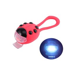 Faro anteriore a LED in silicone a coccinella per bicicletta (guscio rosso + luce bianca)
