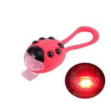 Faro anteriore a LED in silicone a coccinella per bicicletta (guscio rosso + luce rossa)