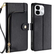 Per vivo iQOO Z9x 5G Custodia in pelle con cerniera (nero)