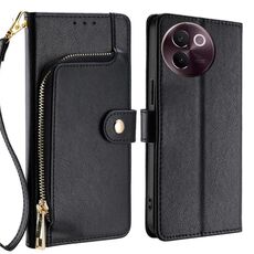 Per vivo V30e 5G Global Zipper Bag Custodia in pelle per telefono (nero)