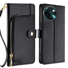 Per vivo Y38 5G / T3x Global Zipper Bag Custodia in pelle per telefono (nero)