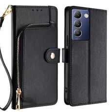 Per vivo Y100 5G IDN Custodia in pelle con cerniera (nero)
