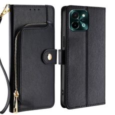 Per vivo Y28 4G Custodia in pelle con cerniera (nero)