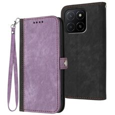 Per Honor X5b / X5b Plus Custodia per telefono in pelle con cinturino a doppia piega laterale con fibbia globale (viola)
