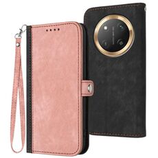 Per Honor X9c Custodia per telefono in pelle con cinturino a doppia piega laterale con fibbia globale (rosa)