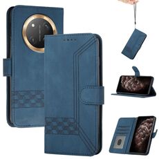 Custodia per telefono in pelle Flip Cubic Skin Feel per Honor X9c Global (blu)