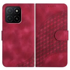 Per Honor X5b / X5b Plus Custodia in pelle con stampa testa di elefante e cordino (rosso rosa)