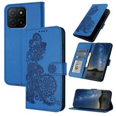 Per Honor X5b / X5b Plus Global Datura Flower Custodia in pelle con stampa flip (blu)