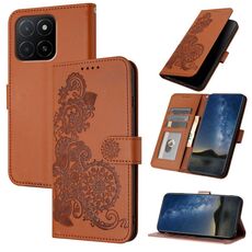 Per Honor X5b / X5b Plus Global Datura Flower Custodia in pelle con stampa flip per telefono (marrone)