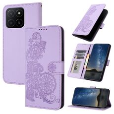Per Honor X5b / X5b Plus Global Datura Flower Custodia in pelle con stampa flip (viola)