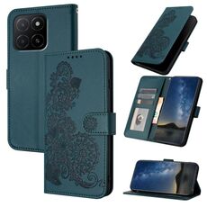 Per Honor X5b / X5b Plus Global Datura Flower Custodia in pelle con stampa flip (verde scuro)