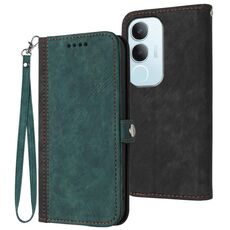 Per vivo Y19s Global Side Buckle Double Fold Custodia in pelle per telefono cellulare (verde scuro)