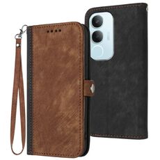 Per vivo Y19s Global Side Buckle Double Fold Custodia in pelle per telefono cellulare (marrone)