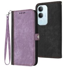 Per vivo Y19s Global Side Buckle Double Fold Custodia in pelle per telefono cellulare (viola)
