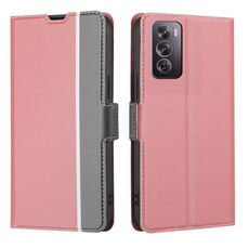 Per OPPO Reno12 Pro 5G Global Twill Texture Custodia in pelle con pulsanti laterali (rosa)